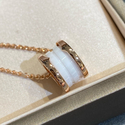 [Bijoux Regalia] COLLIER ZÉRO 1 EN CÉRAMIQUE BLANCHE ET OR ROSE