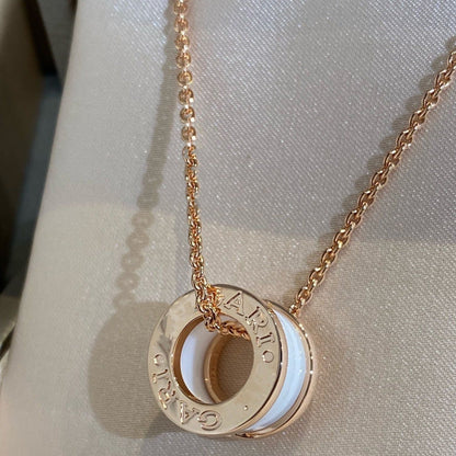 [Bijoux Regalia] COLLIER ZÉRO 1 EN CÉRAMIQUE BLANCHE ET OR ROSE