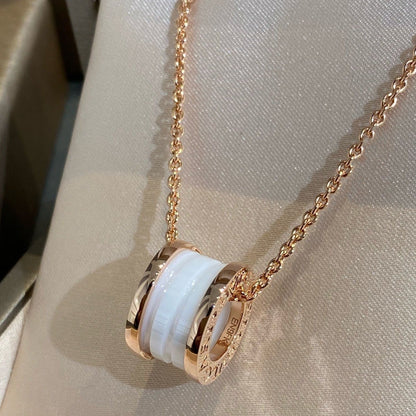 [Bijoux Regalia] COLLIER ZÉRO 1 EN CÉRAMIQUE BLANCHE ET OR ROSE