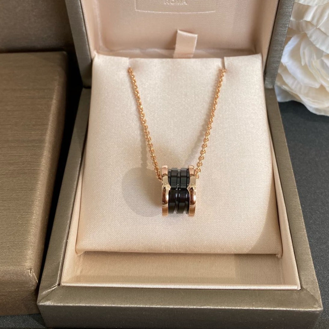 [Regalia jewelry]ZERO 1 BLACK CERAMIC PINK GOLD NECKLACE