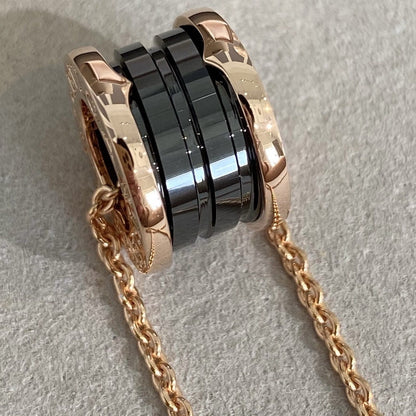[Regalia jewelry]ZERO 1 BLACK CERAMIC PINK GOLD NECKLACE