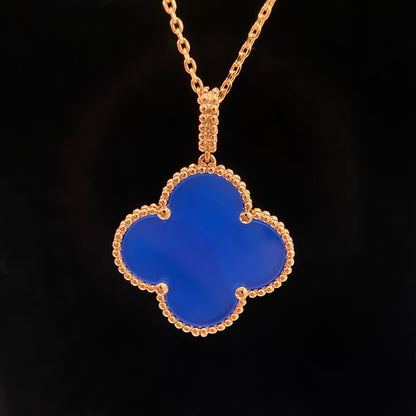 [Regalia jewelry]CLOVER 25MM NECKLACE TURQUOISE ROSE GOLD