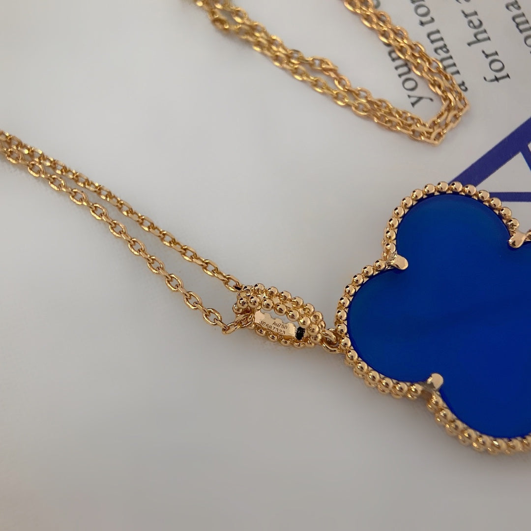 [Regalia jewelry]CLOVER 25MM NECKLACE TURQUOISE ROSE GOLD