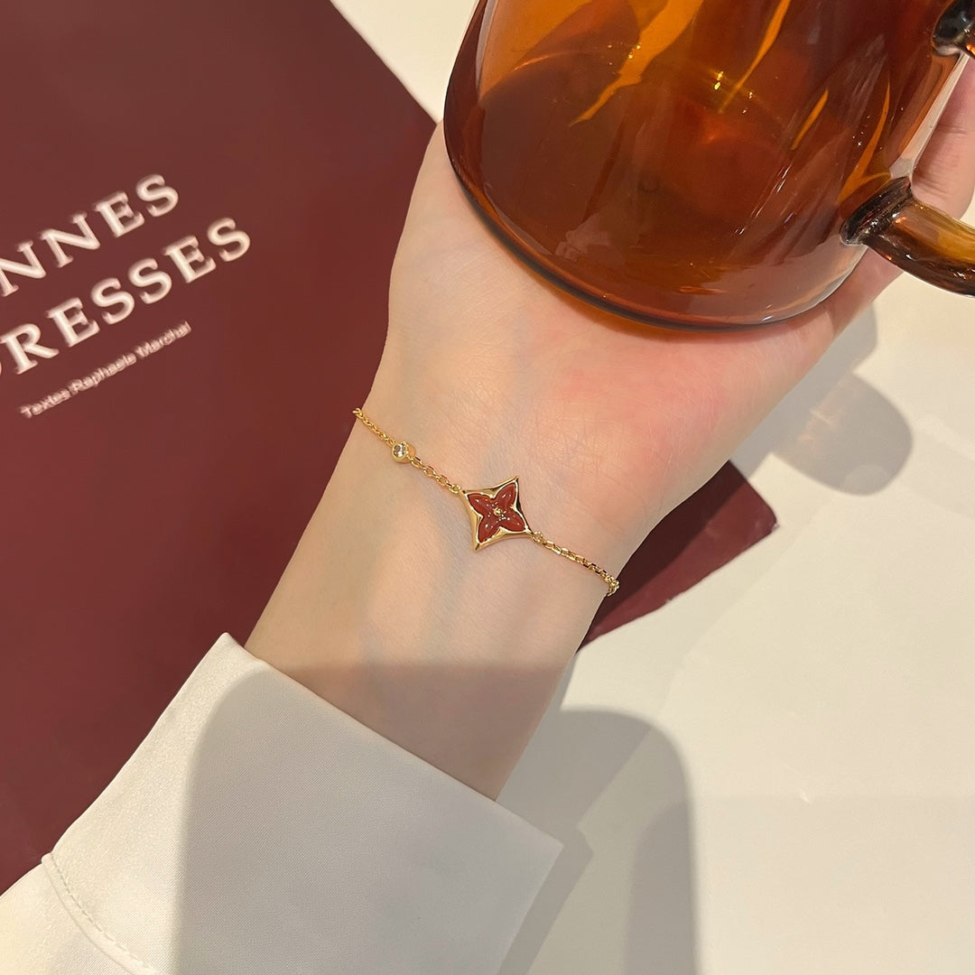 [Regalia jewelry]COLOR STAR CARNELIAN PINK GOLD DIAMOND BRACELET