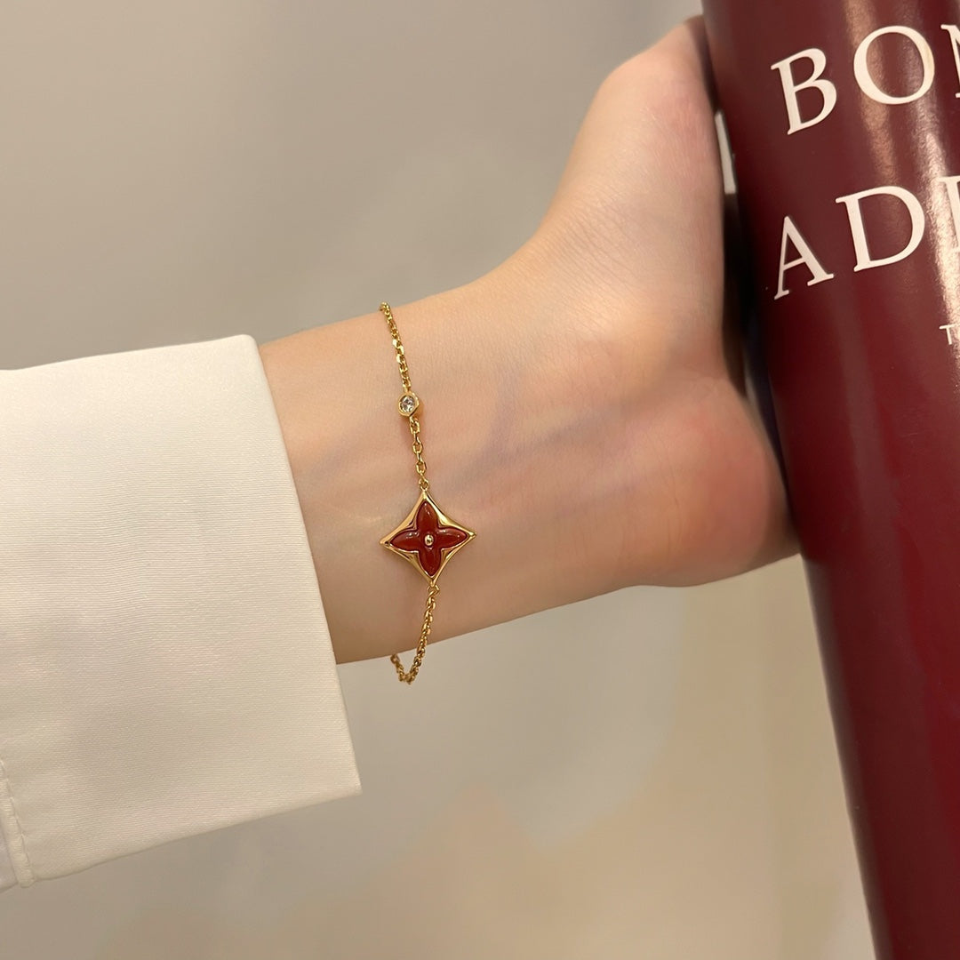 [Regalia jewelry]COLOR STAR CARNELIAN PINK GOLD DIAMOND BRACELET