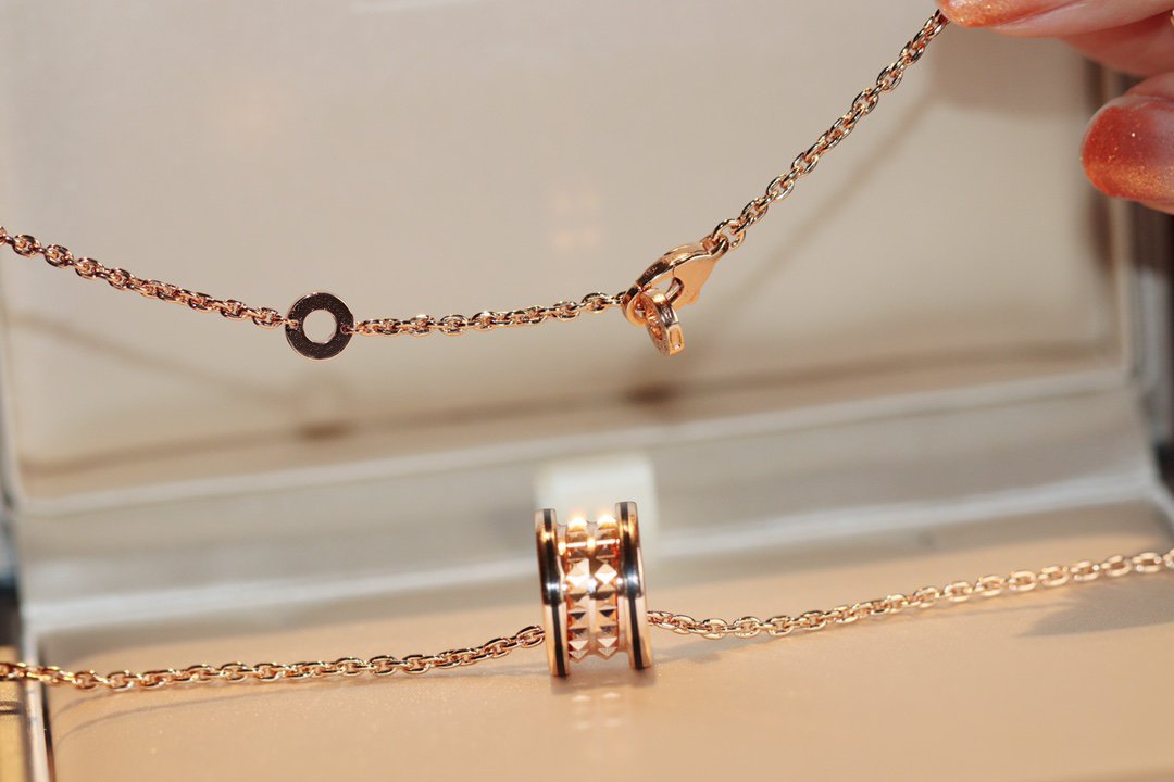 [Regalia jewelry]ZERO 1 ROCK PEDANT PINK GOLD BLACK NECKLACE