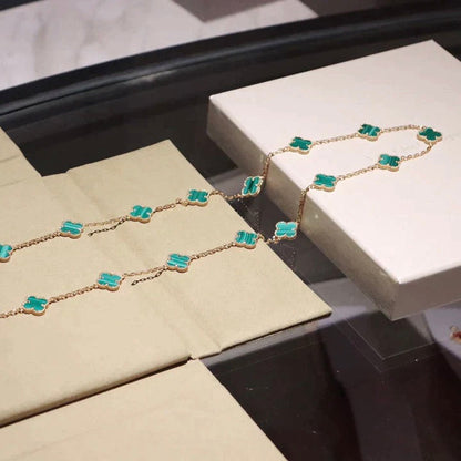 [Joyas Regalia] TRÉBOL 20 MOTIVOS MALAQUITA ORO