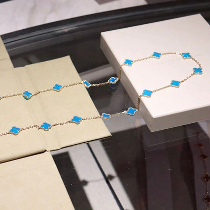 [Joyas Regalia] TRÉBOL 20 MOTIVOS ORO TURQUESA