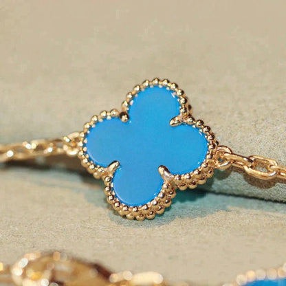 [Joyas Regalia] TRÉBOL 20 MOTIVOS ORO TURQUESA