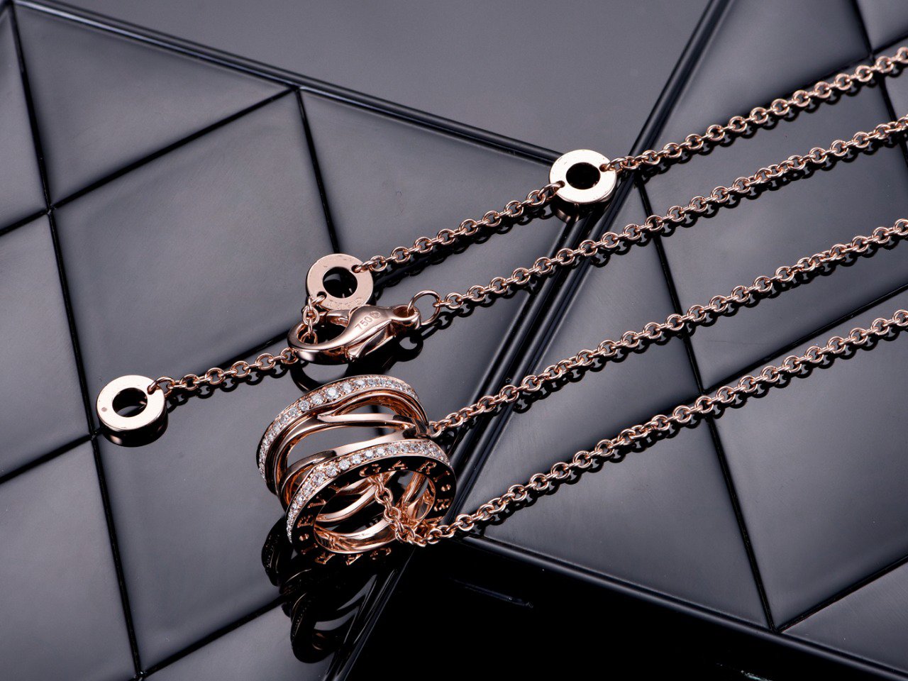 [Bijoux Regalia] COLLIER OUVERT ZÉRO 1 EN OR ROSE ET DIAMANTS