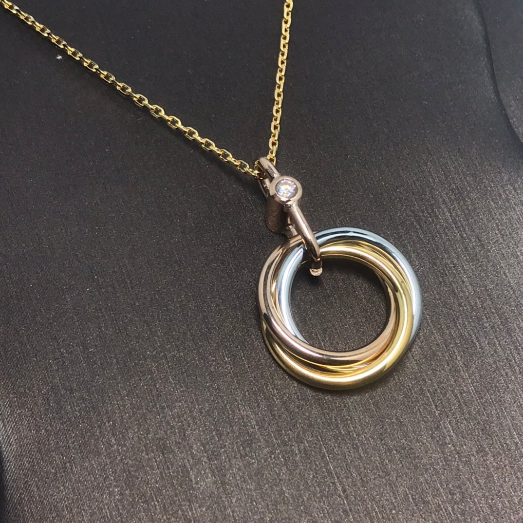 [Joyas Regalia] COLLAR TRINITY PLATA ORO ORO ROSA