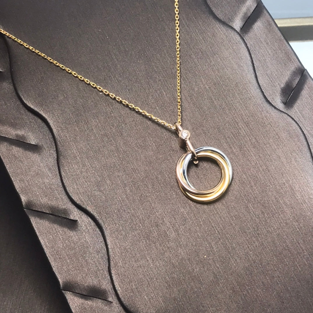 [Joyas Regalia] COLLAR TRINITY PLATA ORO ORO ROSA
