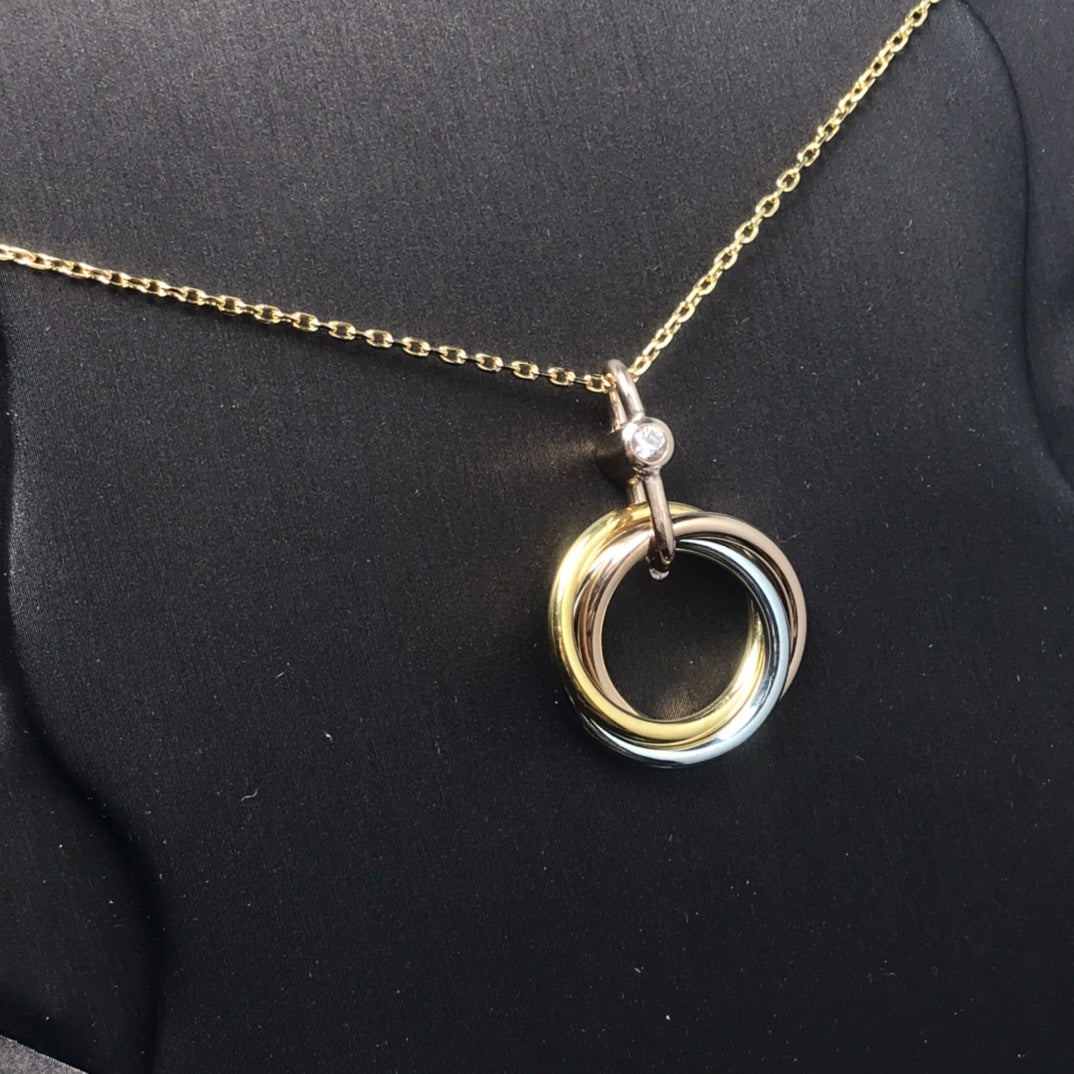 [Joyas Regalia] COLLAR TRINITY PLATA ORO ORO ROSA