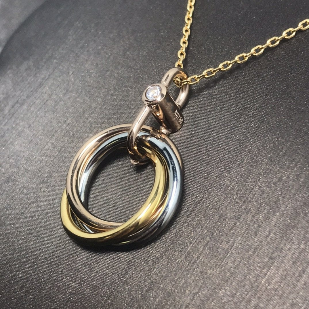 [Joyas Regalia] COLLAR TRINITY PLATA ORO ORO ROSA