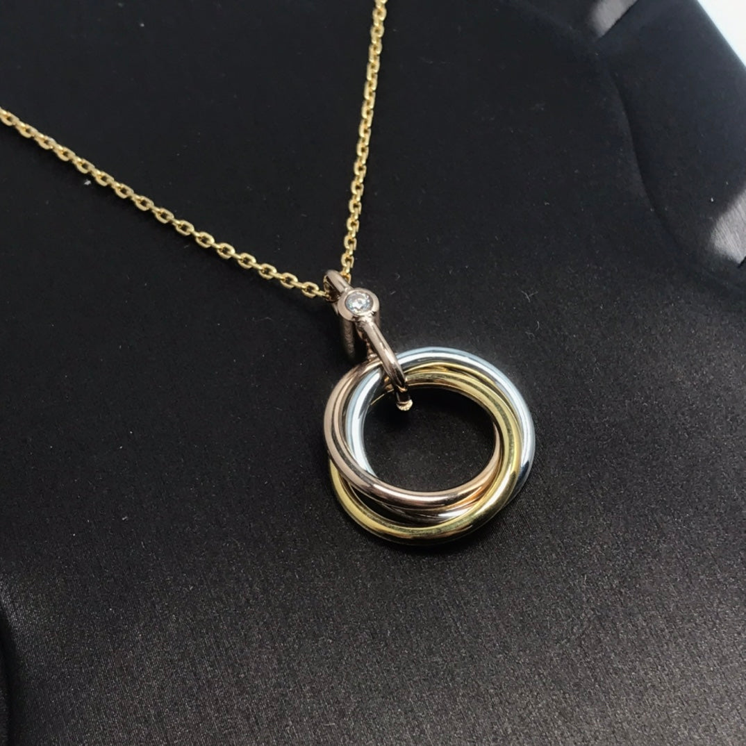 [Joyas Regalia] COLLAR TRINITY PLATA ORO ORO ROSA