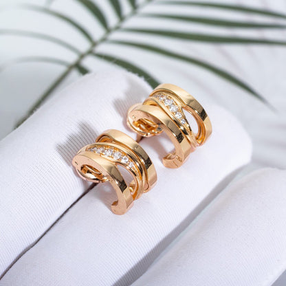 [Bijoux Regalia]Boucles d'oreilles en or rose et diamants ZERO 1