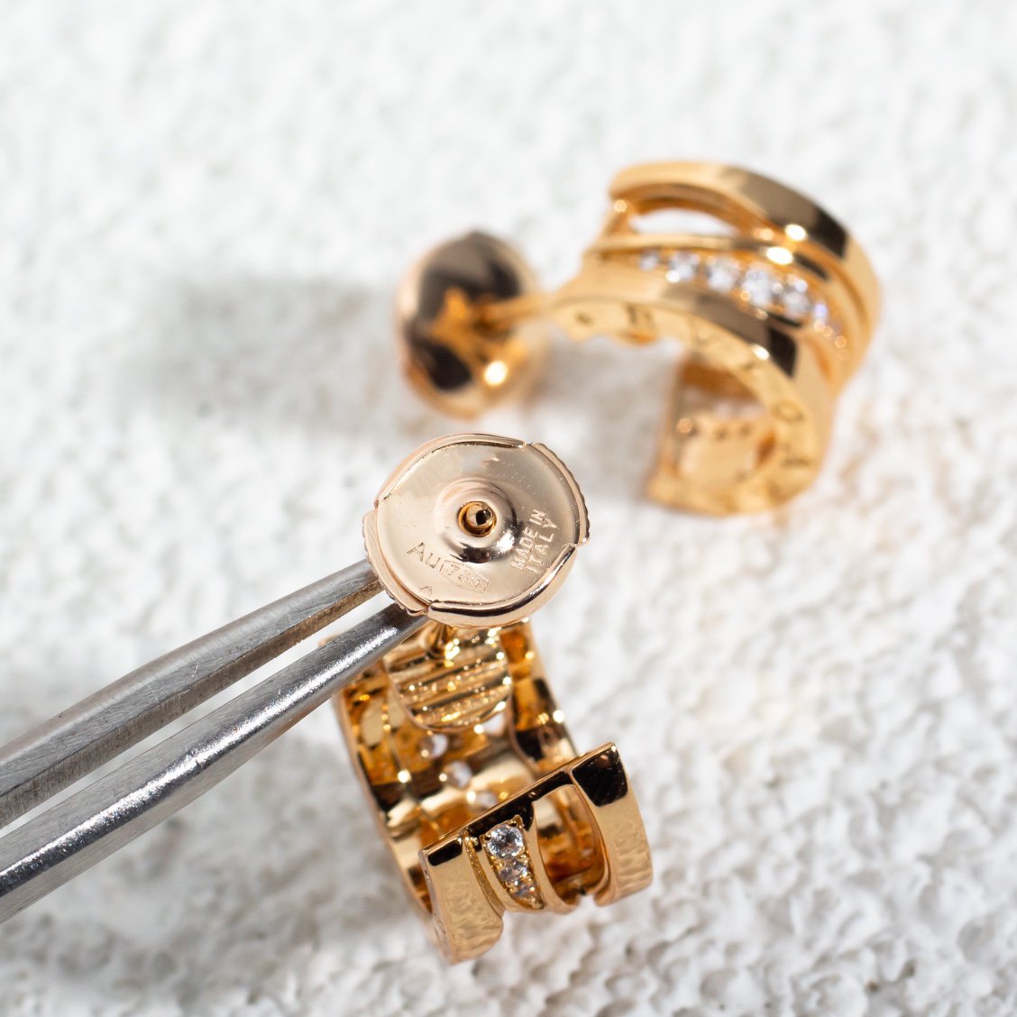 [Bijoux Regalia]Boucles d'oreilles en or rose et diamants ZERO 1