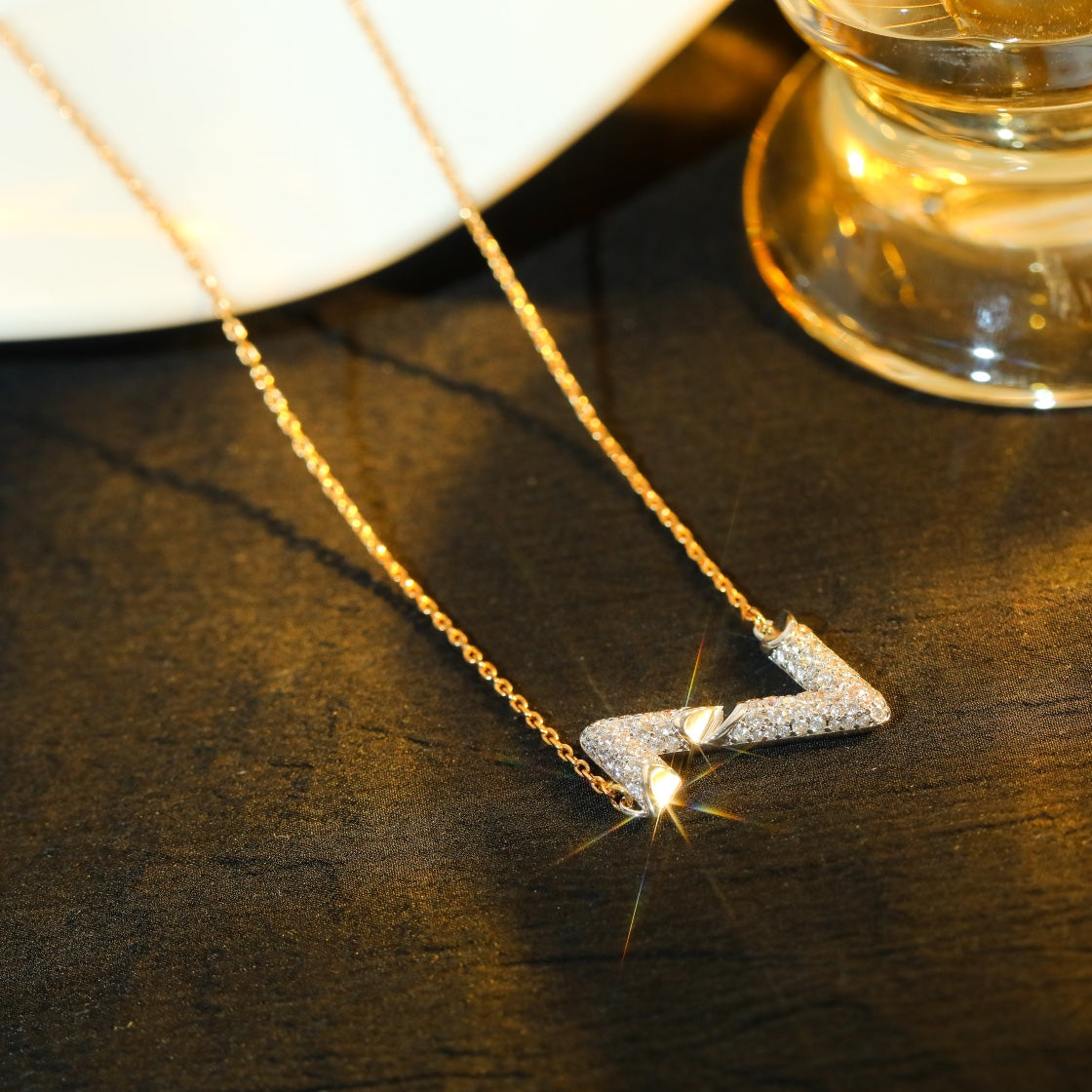 [Regalia jewelry]VOLT SILVER DIAMOND PEDANT NECKLACE