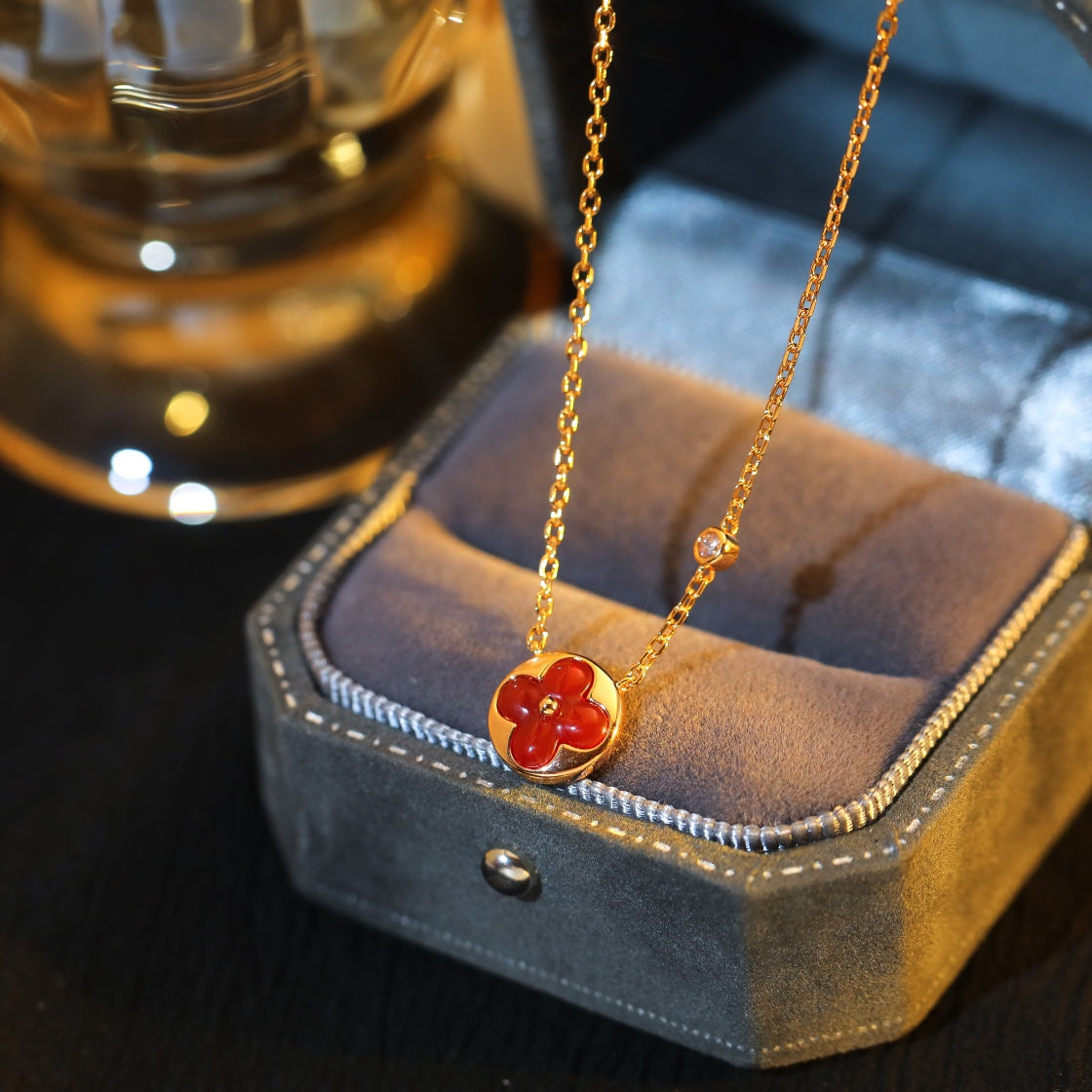 [Regalia jewelry]SUN PEDANT PINK GOLD 1 DIAMOND NECKLACE