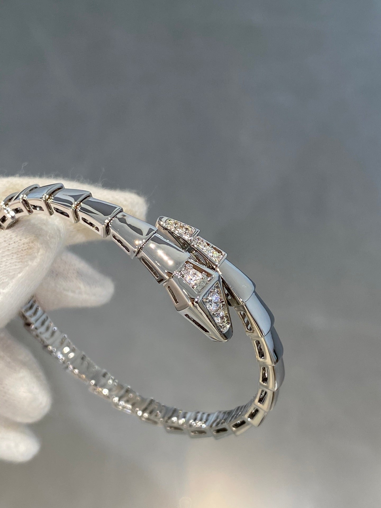 [Joyas Regalia]Pulsera Serpenti Diamantes Plata