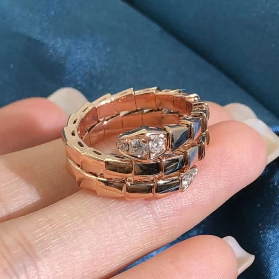 [Regalia jewelry]SERPENTS DOUBLE ROW DIAMOND RING