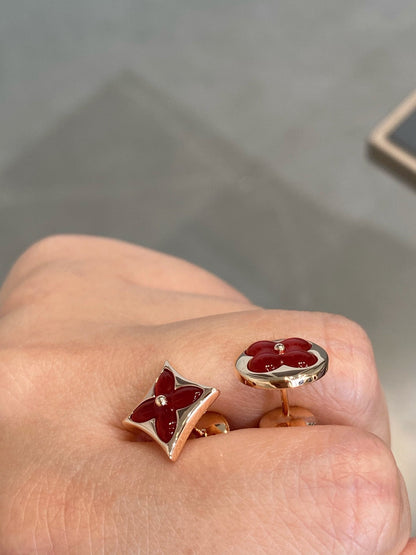 [Joyas Regalia] PENDIENTES DE CORNELIA EN ORO ROSA CON ESTRELLA Y SOL