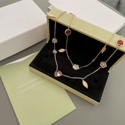 [Joyas Regalia] COLLAR DE ORO ROSA CON 15 MOTIVOS LUCKY SPRING