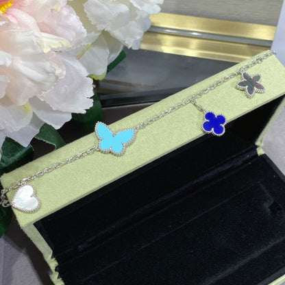 [Joyas Regalia]PULSERA DE PLATA LUCKY SPRING CON 4 MOTIVOS
