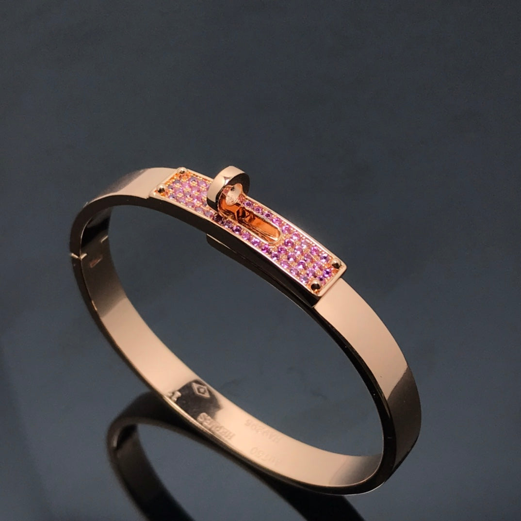 [Joyas Regalia]PULSERA KELLY CON DIAMANTE ROSA