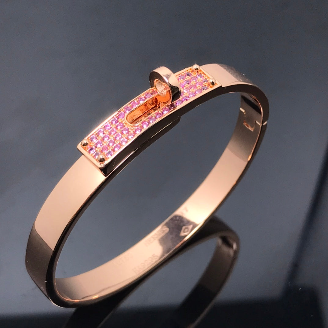 [Joyas Regalia]PULSERA KELLY CON DIAMANTE ROSA