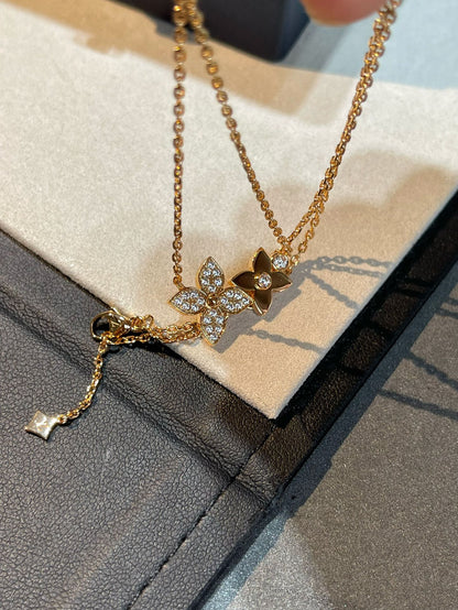 [Regalia jewelry]STAR BLOSSOM NECKLACE PINK GOLD DIAMONDS