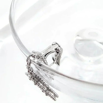 [Regalia jewelry]CLOVER 2 MOTIFS  DIAMOND ONYX EARRINGS SILVER