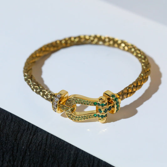[Joyas Regalia] FORCE 10 ORO VERDE CON DIAMANTES PAVEDADOS