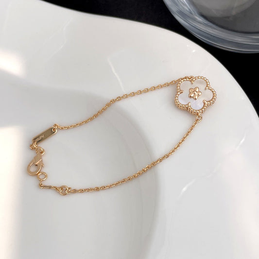 [Joyas Regalia] PULSERA DE MOPA DE ORO ROSA LUCKY SPRING