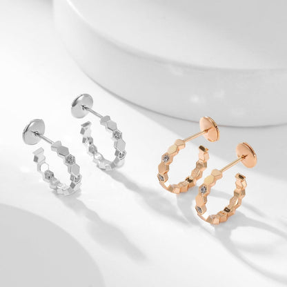 [Joyas Regalia] PENDIENTES DE ARO CON DIAMANTES BEE LOVE