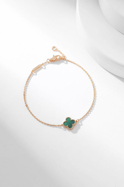 [Joyas Regalia]Pulsera de trébol de malaquita con un motivo
