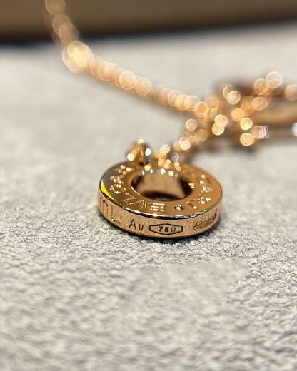 [Joyas Regalia] COLLAR DREAM MOP DE ORO ROSA CON DIAMANTES PAVÉ