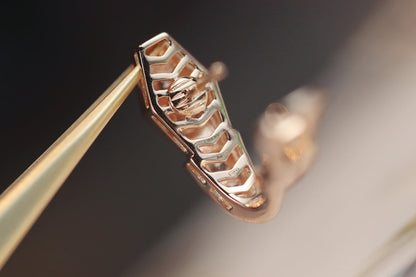 [Regalia jewelry]SERPENT PINK GOLD DIAMOND EARRINGS