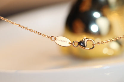 [Joyas Regalia] JEUX MALAQUITA 1 DIAMANTE COLLAR DE ORO ROSA