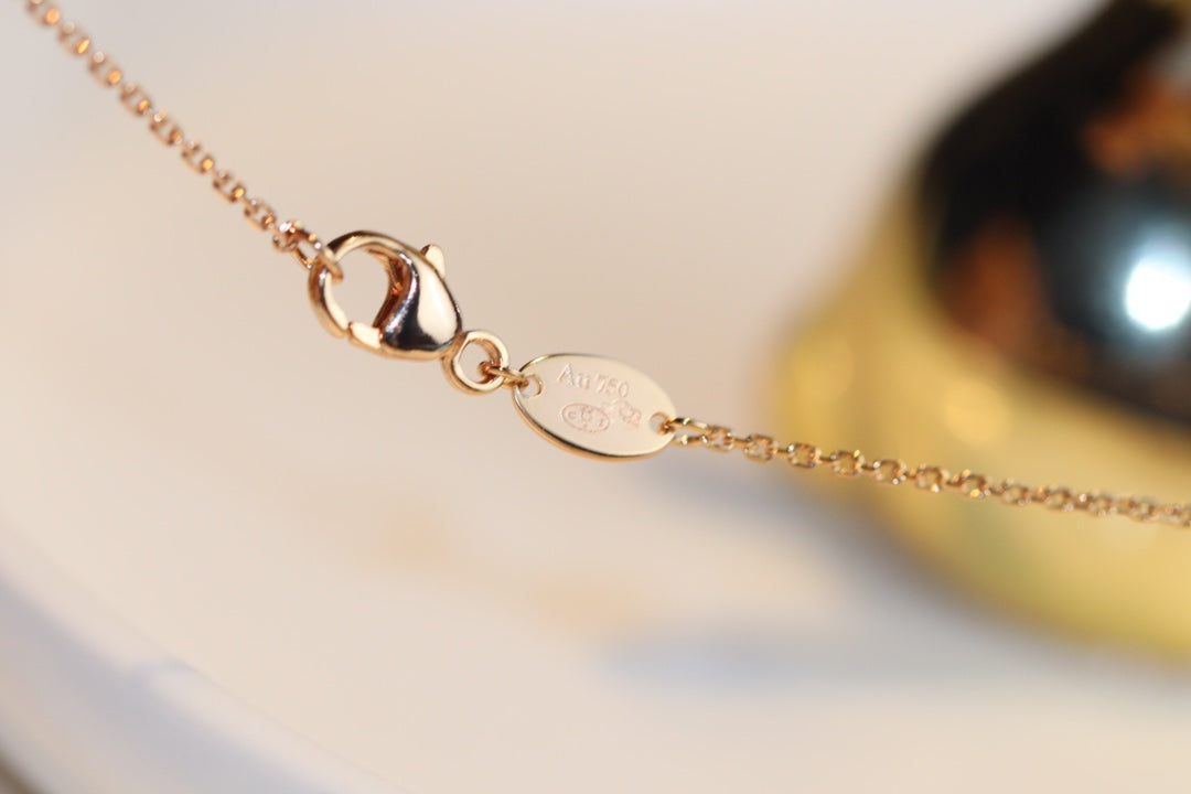 [Joyas Regalia] JEUX MALAQUITA 1 DIAMANTE COLLAR DE ORO ROSA