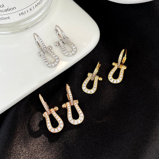 [Regalia jewelry]FORCE 10 FULL DIAMOND DROP EARRINGS MEDIUM MODEL