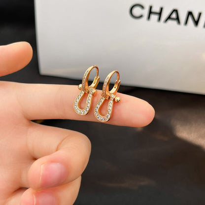 [Regalia jewelry]FORCE 10 FULL DIAMOND DROP EARRINGS MEDIUM MODEL