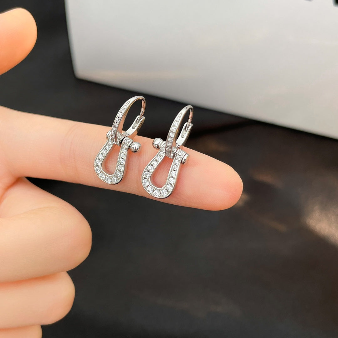 [Regalia jewelry]FORCE 10 FULL DIAMOND DROP EARRINGS MEDIUM MODEL