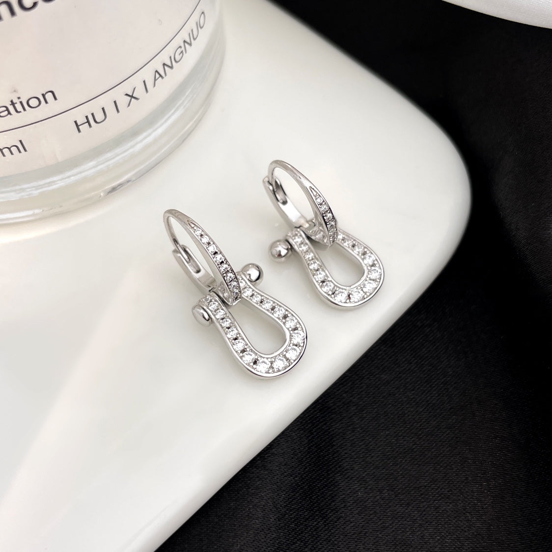 [Regalia jewelry]FORCE 10 FULL DIAMOND DROP EARRINGS MEDIUM MODEL