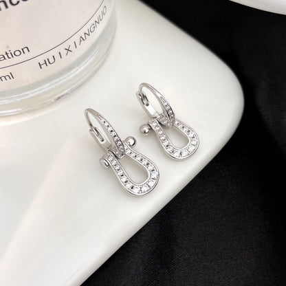 [Regalia jewelry]FORCE 10 FULL DIAMOND DROP EARRINGS MEDIUM MODEL