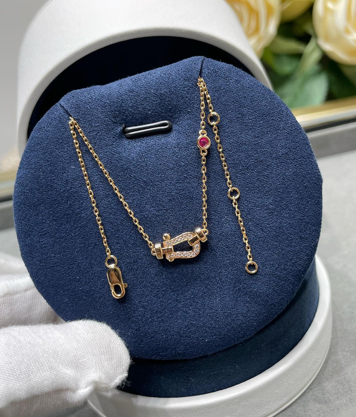 [Regalia jewelry]FORCE 10 DIAMOND PINK GOLD NECKLACE