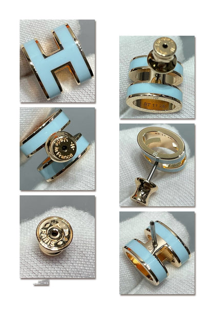 [Joyas Regalia] PENDIENTES POP H AZUL CIELO