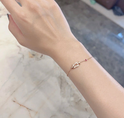 [Joyas Regalia] PULSERA DE ORO ROSA CON ESLABONES DE CADENA DE DIAMANTES FORCE 10