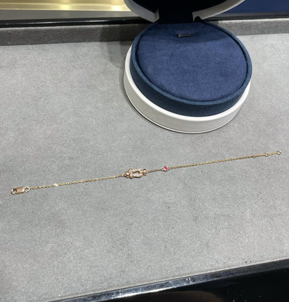 [Joyas Regalia] PULSERA DE ORO ROSA CON ESLABONES DE CADENA DE DIAMANTES FORCE 10