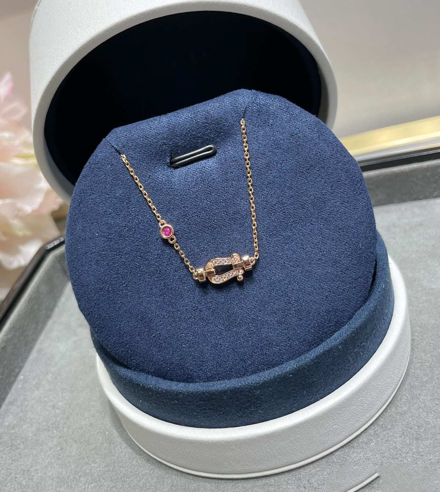 [Joyas Regalia] PULSERA DE ORO ROSA CON ESLABONES DE CADENA DE DIAMANTES FORCE 10